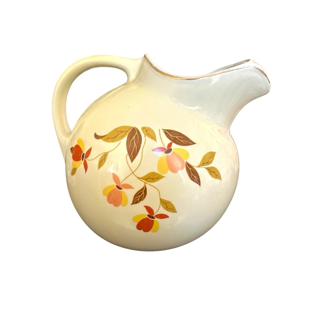 Vintage Hall's Jewel Tea Autumn Leaf Ball Pitcher with Ice Lip "Mary Dunbar"